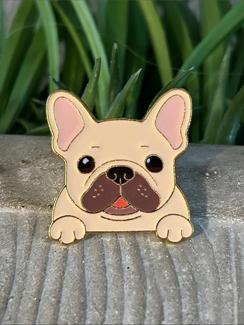 French Bulldog Enamel Pin - Cream Color